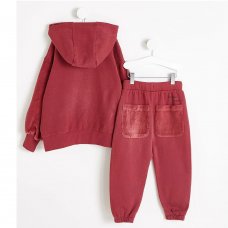 GX473: Unisex Burgundy Corduroy Hoodie and Joggers Outfit (2-10 Years)